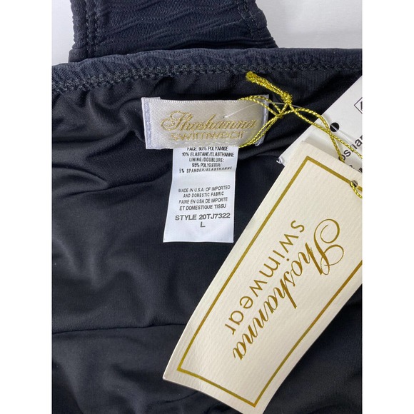NWT Shoshanna Womens Classic Bikini Bottoms Size Large Textured Ribbed Black‎ - Picture 7 of 10